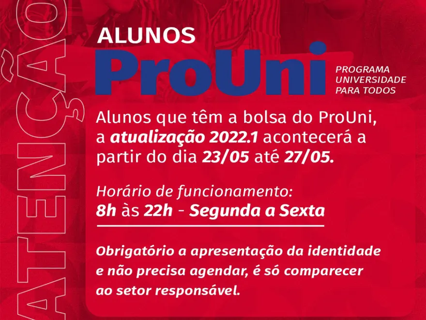 Atualização de Bolsa do ProUni 2022.1