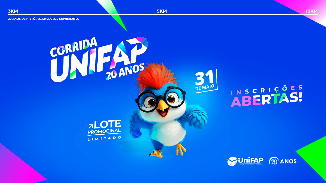 Inscri&ccedil;&otilde;es Abertas - Corrida UniFAP 20 anos!